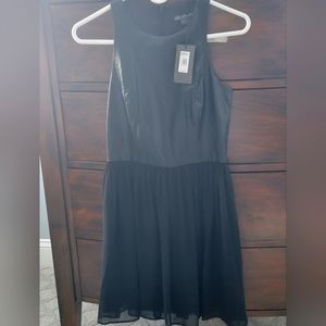 NWT Armani Exchange Faux Leather Chiffon Dress